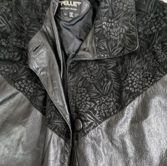 PELLE PELLE 1980s Vintage Leather Jacket Suede Shoulders/Cufffs LargeBag 10